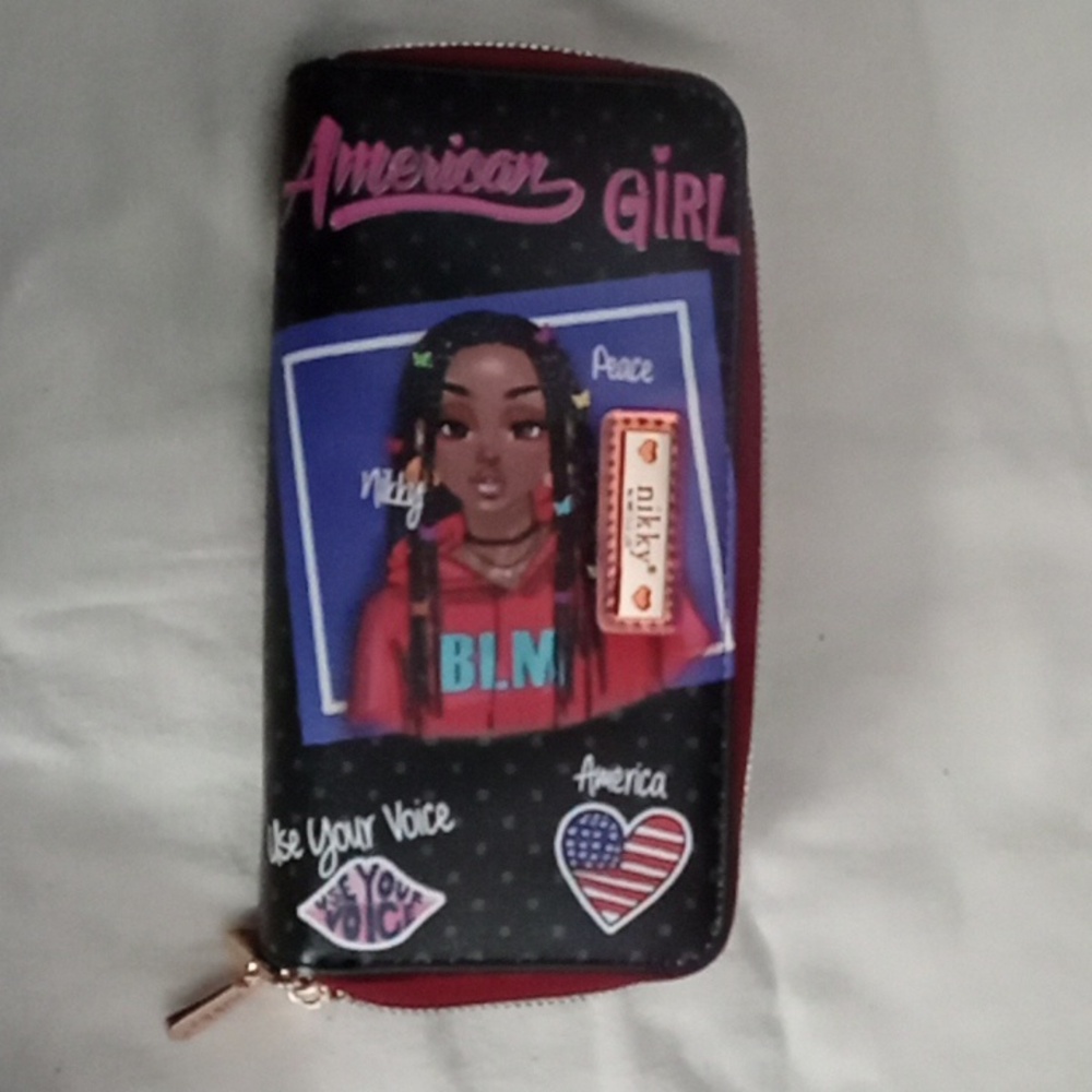 American Girl Wallet with Graphic Design